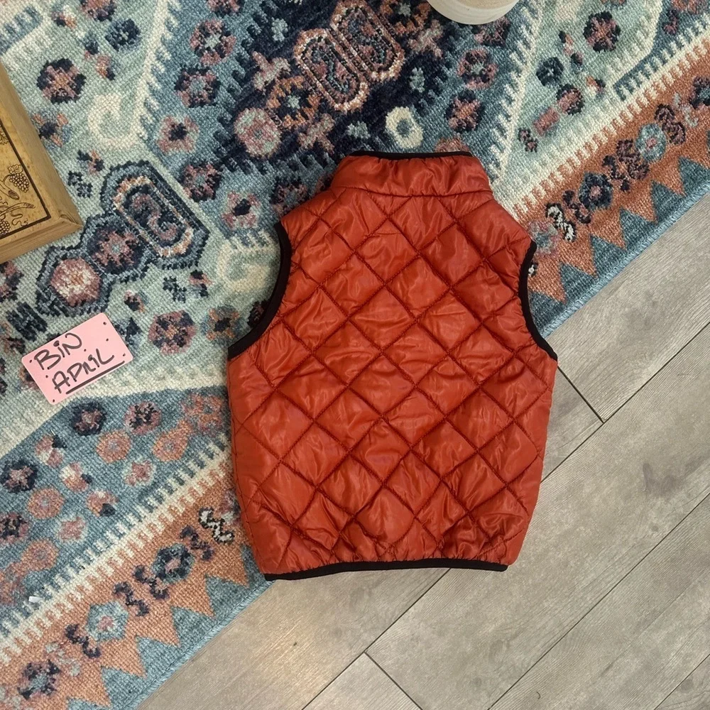 Y2K Calvin Klein Jeans Toddler Boy Puffer Diamond Quilted Puffer Vest 3T Rust